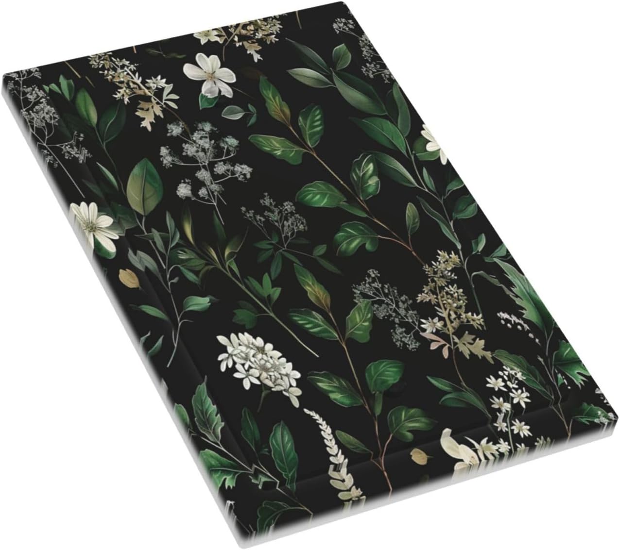 Decorative Switch Covers Plate Rustic Green Leaves White Flower 1 Gang No Device Single Blank Outlet Covers Wall Plate Cover Light Switch Plate Electrical Faceplate for Country Home Decor