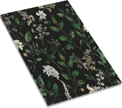 Decorative Switch Covers Plate Rustic Green Leaves White Flower 1 Gang No Device Single Blank Outlet Covers Wall Plate Cover Light Switch Plate Electrical Faceplate for Country Home Decor