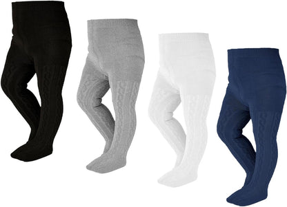 EPEIUS Baby Girl Tights Thick Cable Knit Leggings Stockings Cotton Pantyhose for Newborn Infant Toddler 3/4/5/6 Pack
