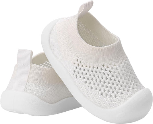 Baby Walking Shoes Toddler Girl Boy Soft Sole Breathable Mesh Slip on Summer Wide Shoes Infant Flexible Lightweight Non-Slip Safer Causal Tennis Shoes Toddler First Walkers Shoes Rubber Soles Outdoor