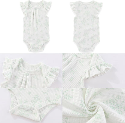 Four Seasons Baby Boy Girl Bodysuits 5-Pack Cotton Comfort Short Sleeve Baby Clothes Soft Infant Outfits