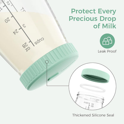 Momcozy Glass Breast Milk Pitcher Lid, Leak Proof with Thickened Silicone Seal, Easy-Open Design