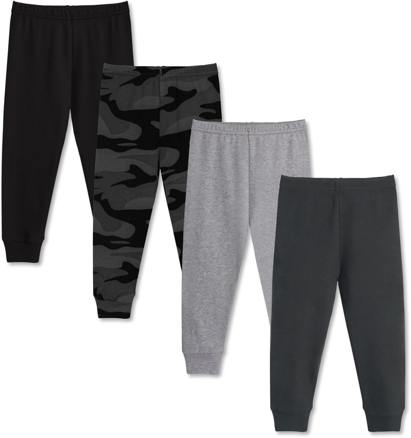 GLASH Kids Baby and Toddler Boys Cotton Pants, 4 Pack 2T-6Y Joggers Sweatpants for Boys