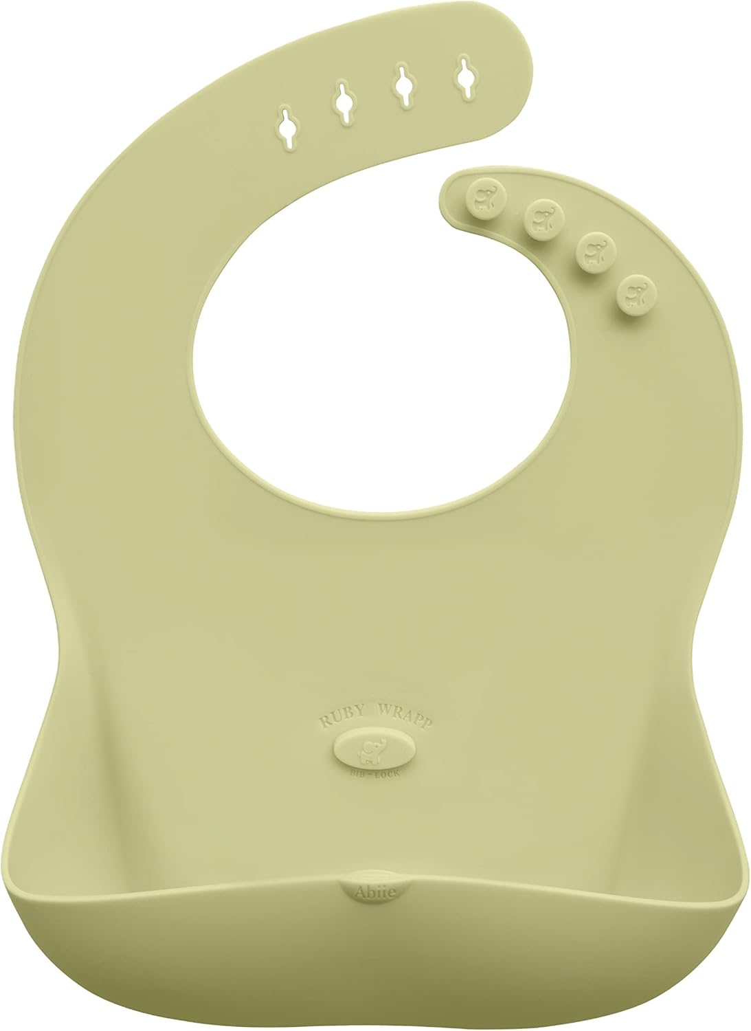Abiie Ruby Wrapp Silicone Bibs for Babies with Front Pocket - Waterproof Bib - Stain Resistant
