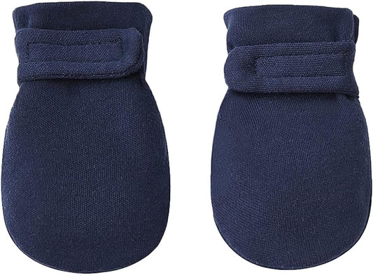 Newborn Baby No Scratch Mittens Stay On, 100% Cotton Breathable, Adjustable Infant Gloves for Baby Boys Girls Mittens