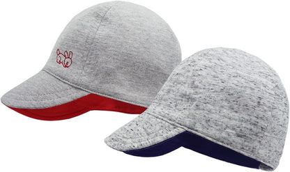 Keepersheep Baby Reversible Baseball Cap Infant Sun Hat, Cotton Knit Soft Brim for Infant Toddler, Summer Outdoor Unisex