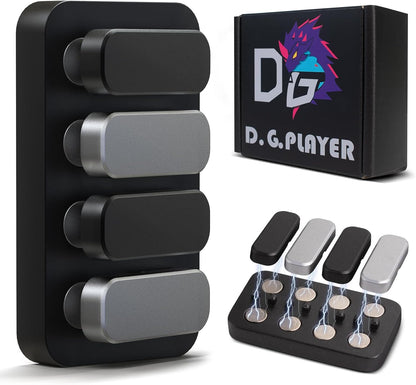 Piano Fidget Toys, Magnetic Metal Fidget Clicker EDC Fidget Slider for Adults, Help Stress Relief, Focused Concentration, Time Passing, ADHD Toys Exercise Fingers, Joints(Black Silver)