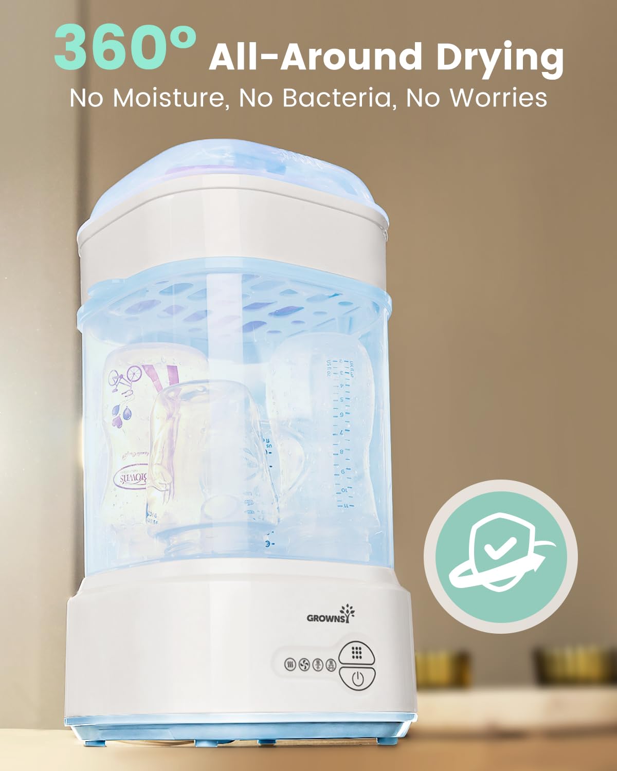 Bottle Sterilizer and Dryer, Compact Electric Steam Baby Bottle Sterilizer (Esterilizador de