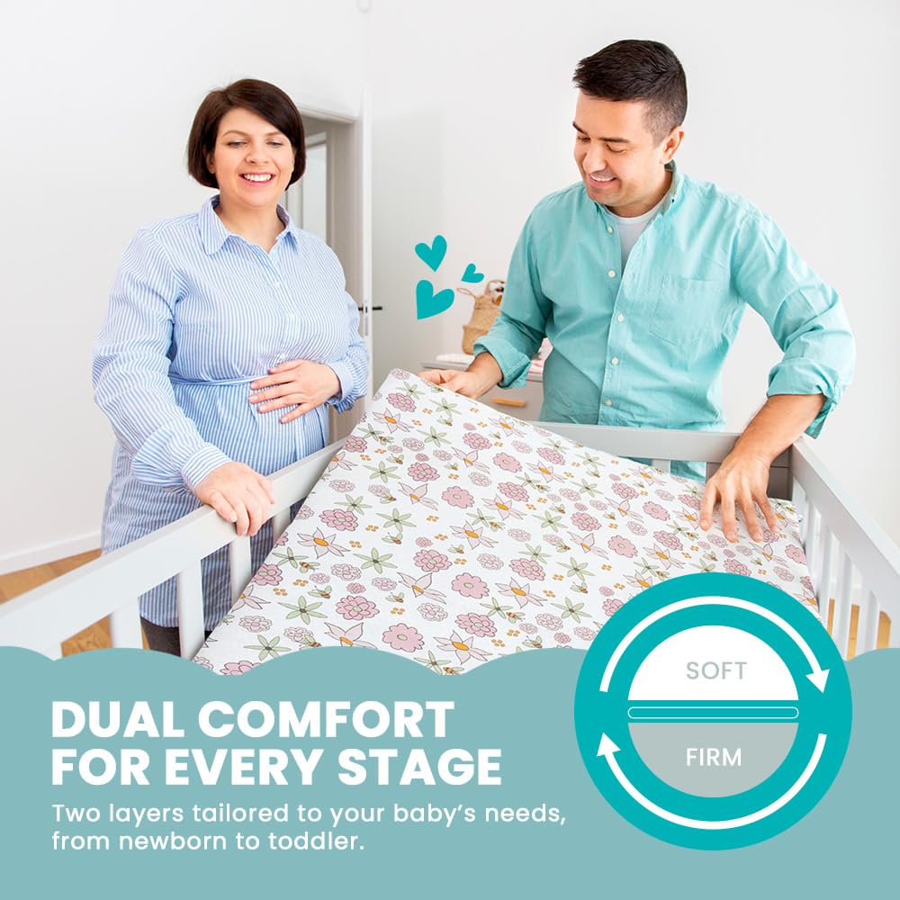 Breathable Crib Mattress, Washable High Rebound Foam for Baby Cribs, Fits Standard Toddler Beds