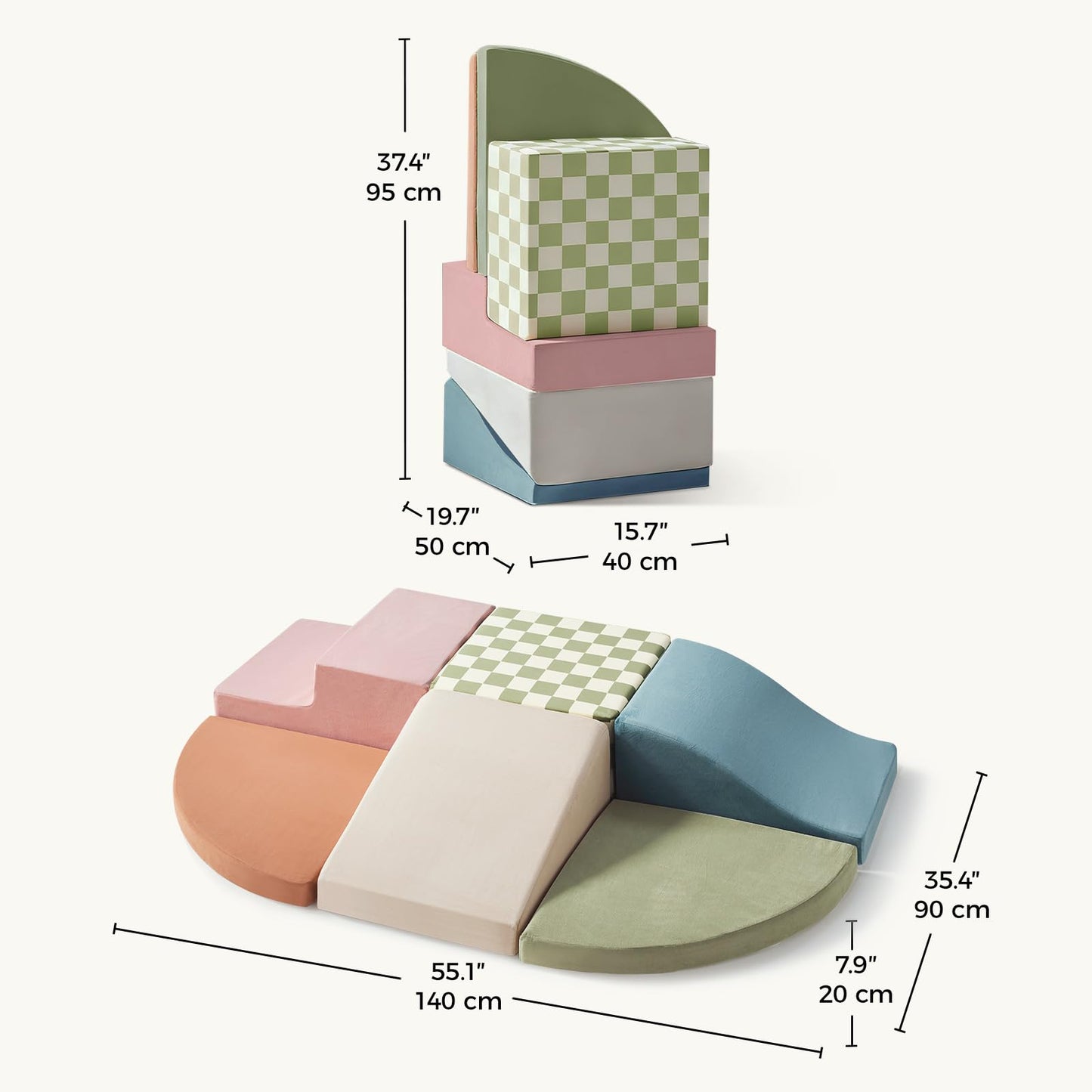 Tiny Land Soft Foam Climbing Blocks for Toddlers, 6-Piece Foam Blocks