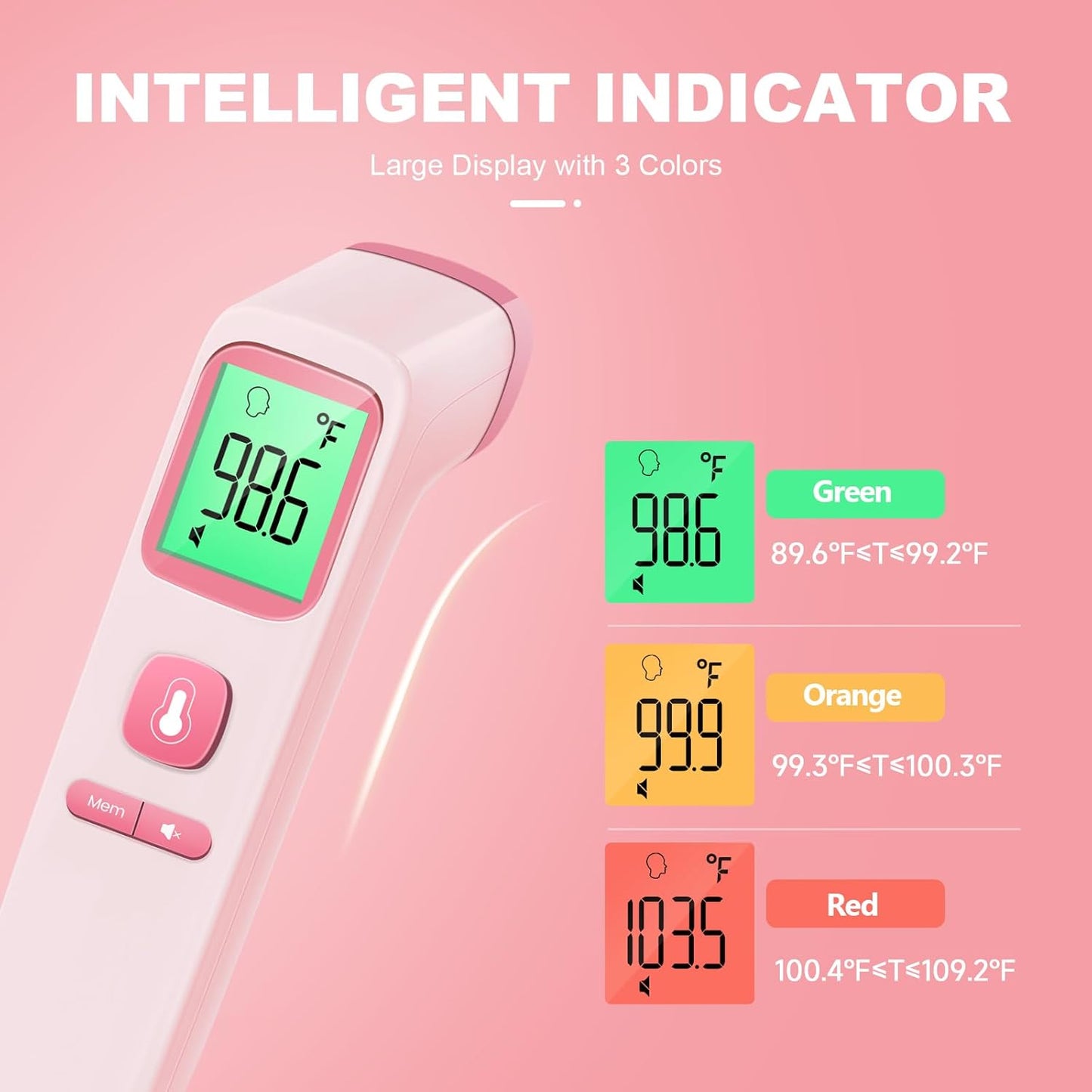 No-Touch Thermometer for Adults and Kids, Digital Accurate Baby Thermometer with Fever Alarm, 1