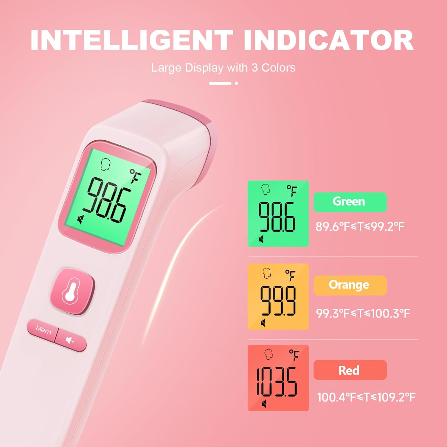 No-Touch Thermometer for Adults and Kids, Digital Accurate Baby Thermometer with Fever Alarm, 1
