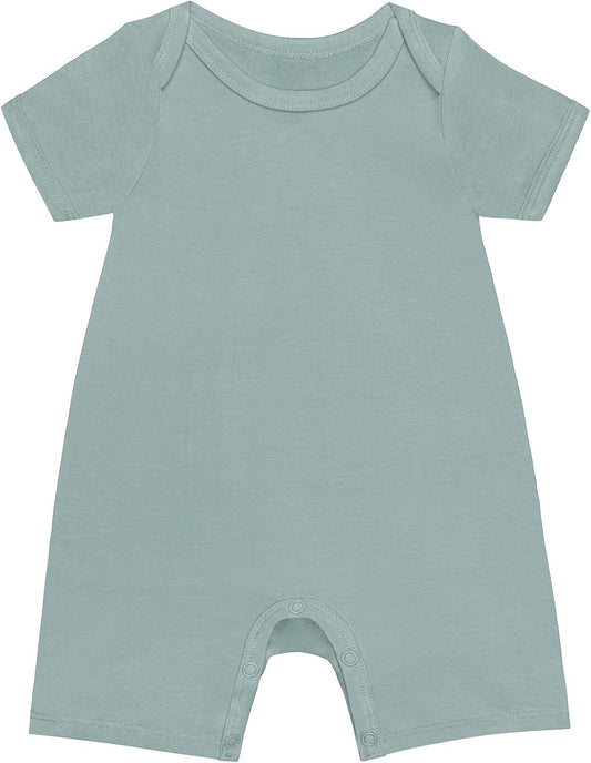 GUISBY Rayon Baby Pajamas, Short Sleeve Footless Rompers, Snap Closure Sleeper for Boy Girls