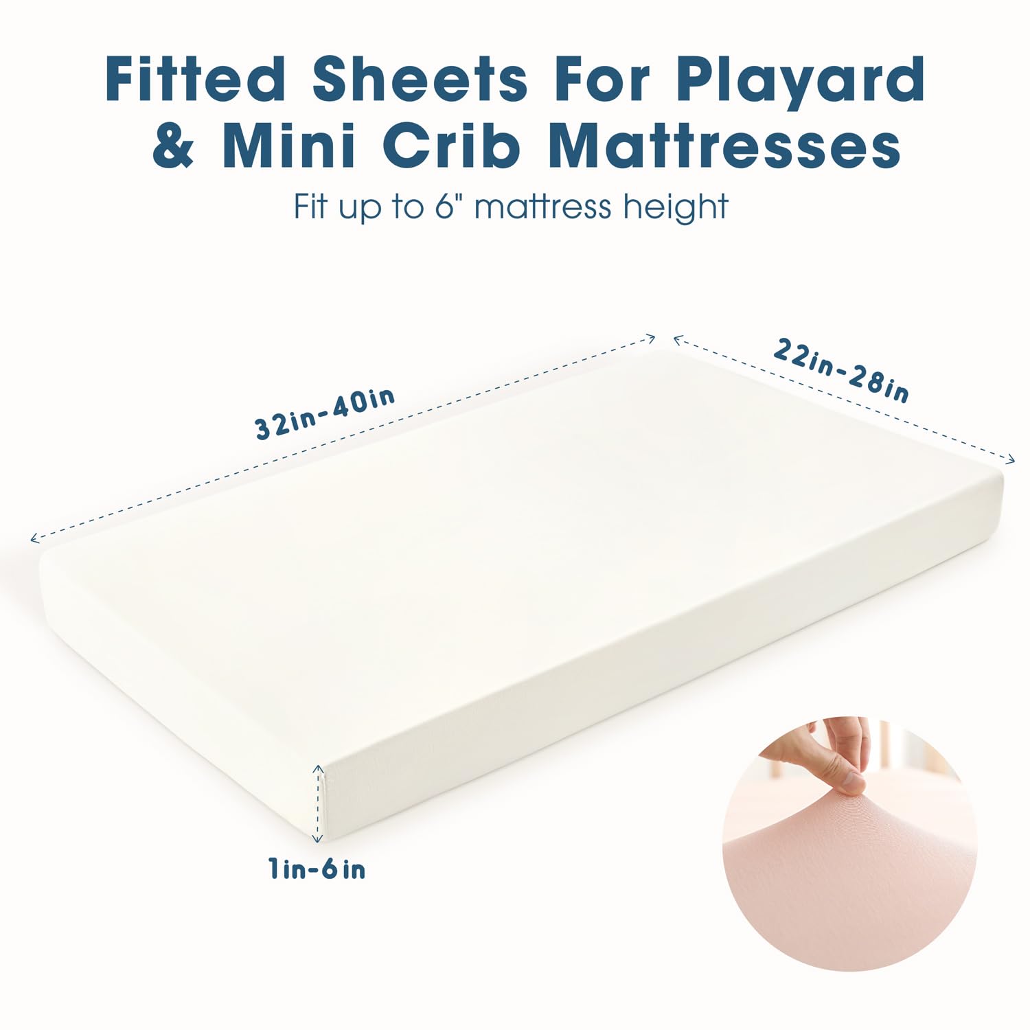 GRSSDER Mini Crib Sheets Fitted, Pack and Play Sheets 2 Pack, Ultra Soft Stretchy Pack N Play