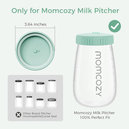 Momcozy Glass Breast Milk Pitcher Lid, Leak Proof with Thickened Silicone Seal, Easy-Open Design
