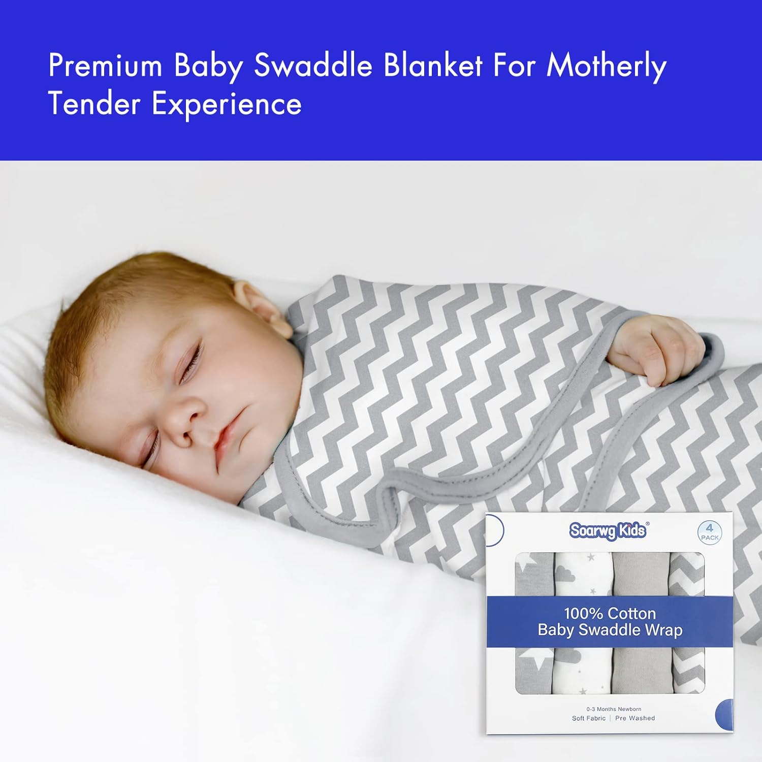 Soarwg Kids Baby Swaddle, Swaddle Blanket, Swaddle Sack, Organic Nursery Swaddling Blankets 0-3