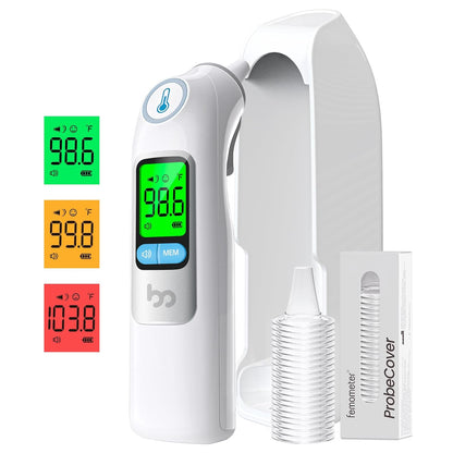 femometer Infrared Ear Thermometer for Adults & Kids, Highly Accurate, 1s Result, 30 Memory Recall