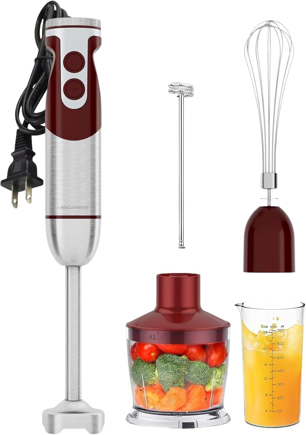 MegaWise 5-in-1 Hand Blender Set with Variable Speed Control, 400W Immersion Blender - Includes