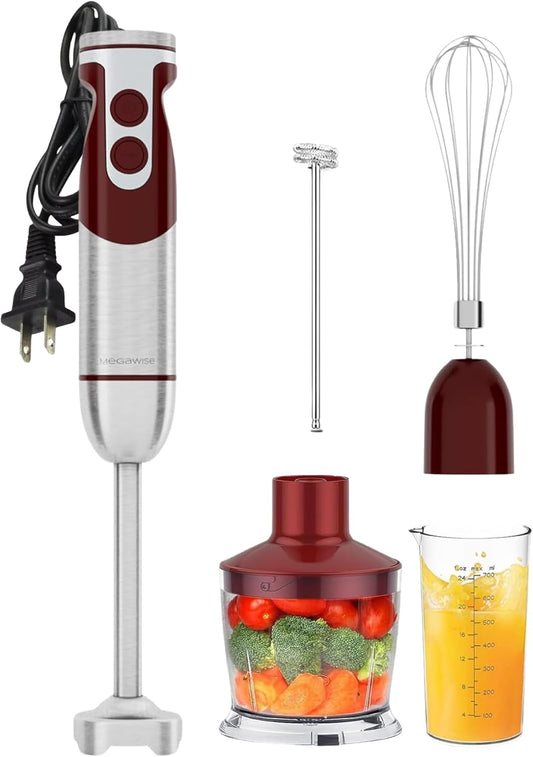 MegaWise 5-in-1 Hand Blender Set with Variable Speed Control, 400W Immersion Blender - Includes