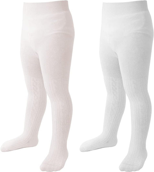 Marchare Baby Girls Tights Thick Solid Cable Knit Leggings Winter Warm Stockings For Toddler Girls