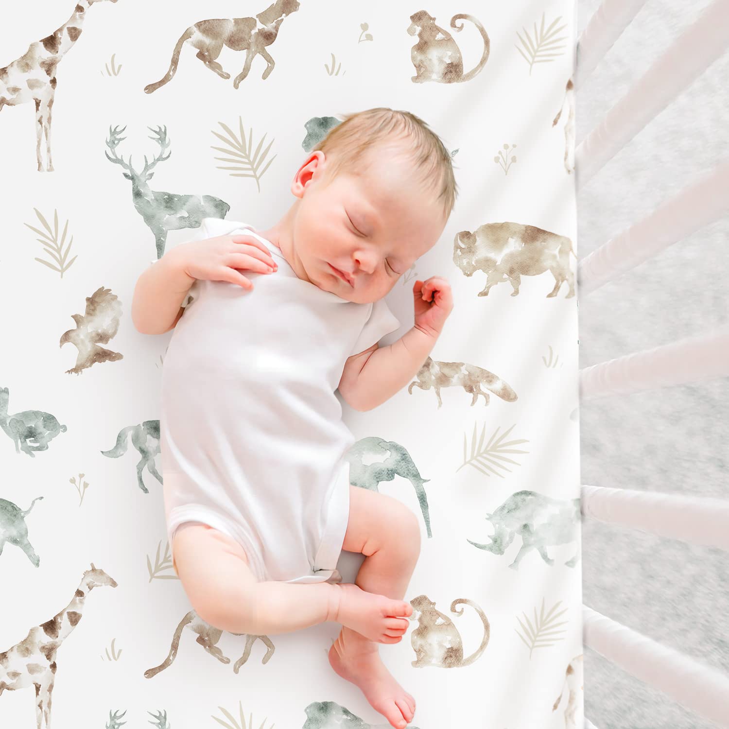 Stretchy Ultra Soft Jersey Knit Fitted Pack n Play Sheets Set 2 Pack, Portable/Mini Crib Sheets for