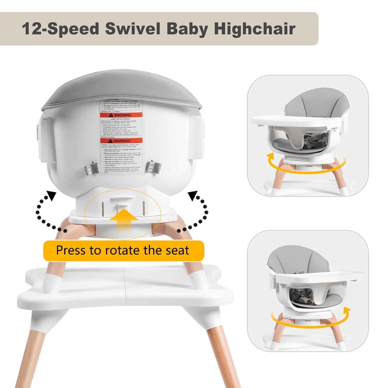 Baby High Chair, 7 in 1 Convertible High Chairs for Babies and Toddlers, Kids Learning Table