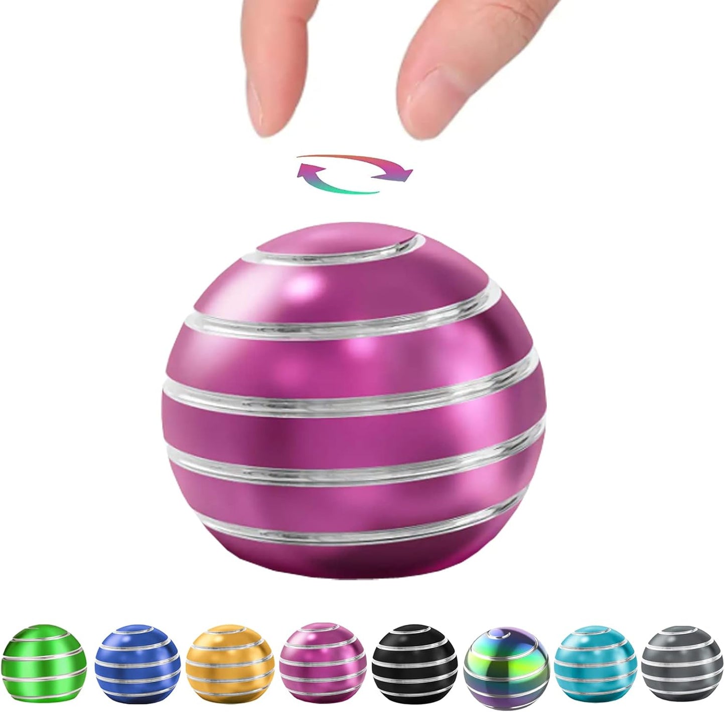 Kinetic Desk Toy, Fidget Sensory Toys for Party Favors Kids, Pinata Stuffers, Easter Baskets, Kinetic Spinning Desk Toys for Adults (1.77", Purple)