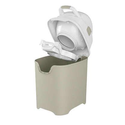 Foundations Mini Diaper Pail with Airtight Lid - Durable & Odorless Diaper Disposal, Large Capacity, Holds up to 30 Newborn Diapers, Refill with Any Bags - Sand