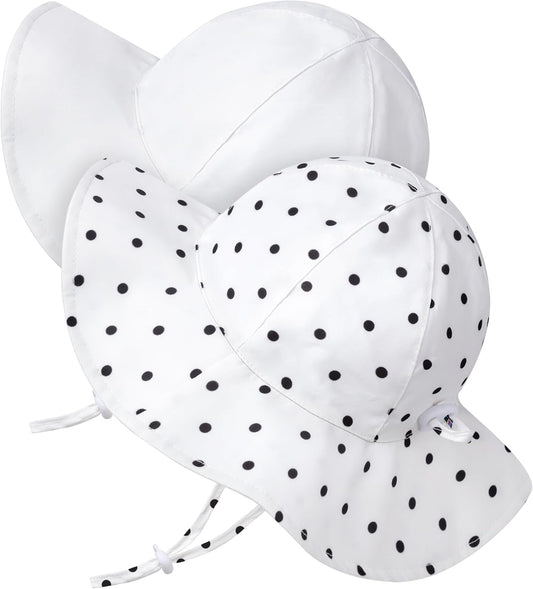Baby Sun Hat Toddler Girl Beach Hat Adjustable Outdoor Summer Hat UPF 50+ Sun Protection Wide Brim Infant Kids