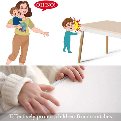 Edge Protector 100% Silicone, Baby Proofing Corners Clear Guards, Pre-Tape Adhesive Soft for Kids Safety, Child Table Cabinets Furniture Bumper (4/5x4/5 in, 6 FT)