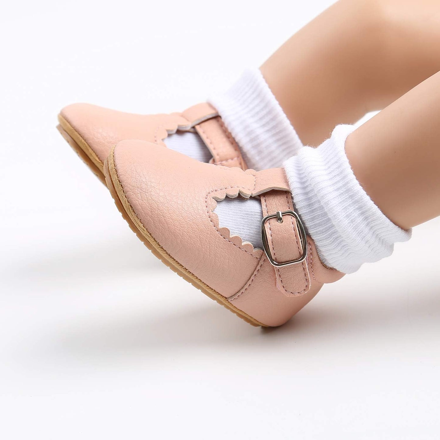 SOFMUO Baby Boys Girls High Top Ankle PU Leather Sneakers Soft Rubber Sole Infant Moccasins Newborn Oxford Loafers Anti-Slip Toddler Wedding Uniform Dress Shoes