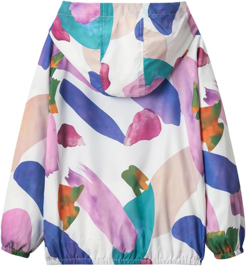 WELAKEN Lightweight Jacket for Girls Kids & Toddler II Girls' Print Water-Resistant Jacket
