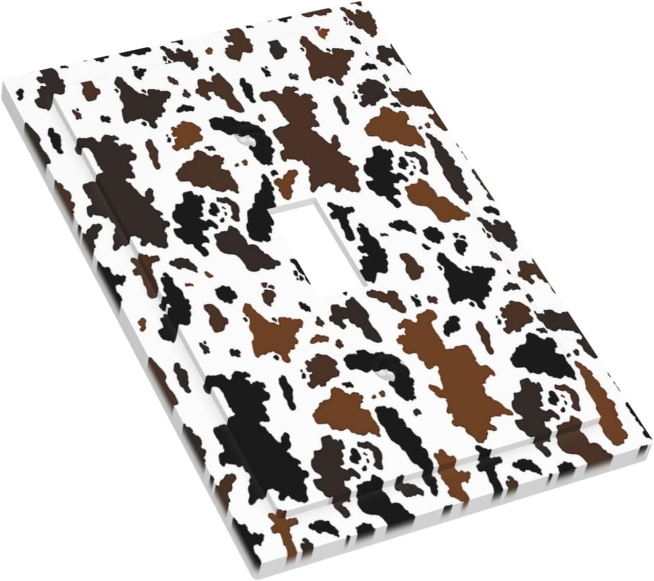 Decorative Light Switch Cover Rustic Cowhide Highland Cow Milk Cow 1 Gang Single Toggle Device Electrical Faceplate Switchplates Decorator Outlet Wall Plate For Farmhouse Home Decor