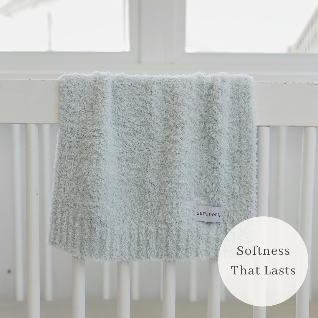 SARANONI Bamboni Luxury Baby Blanket, Breathable & Soft Plush for Infant Boys & Girls (Sky Blue
