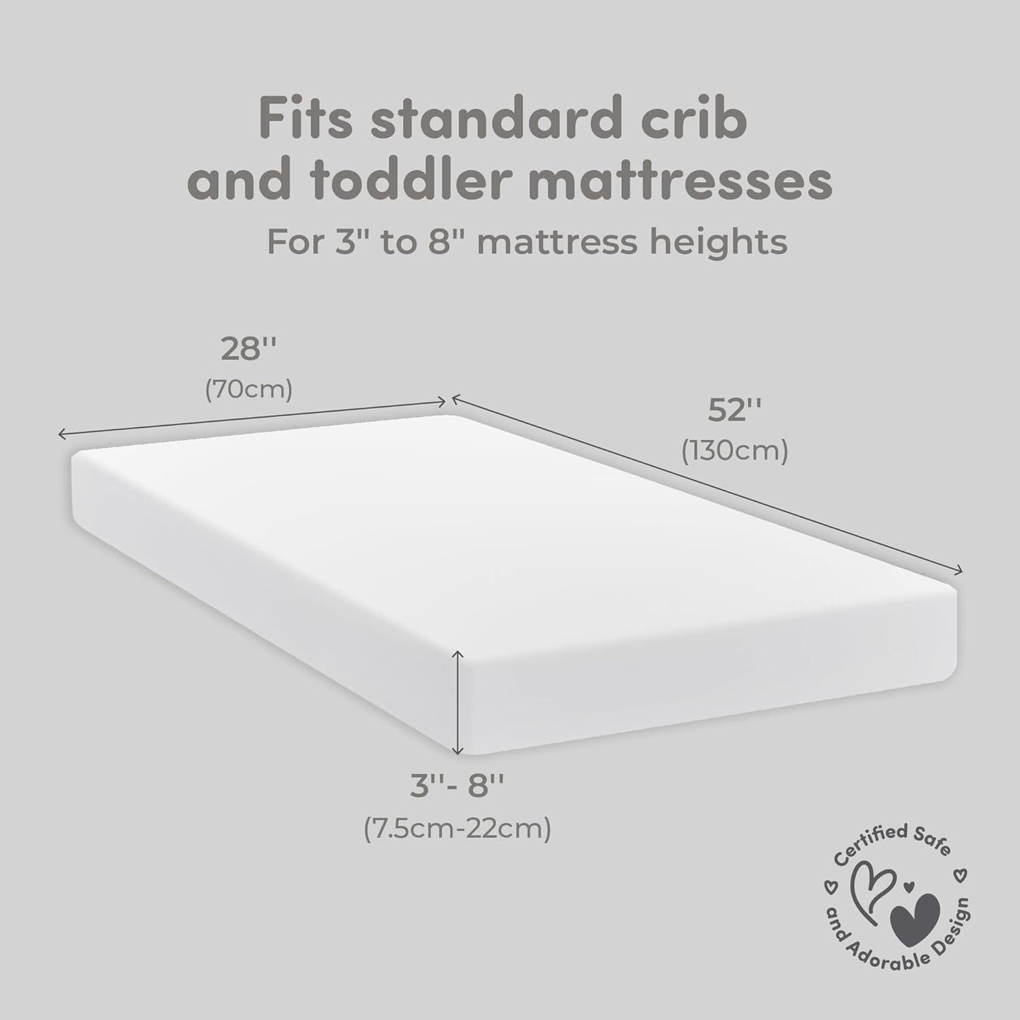 Sweety Fox 2-Pack Crib Sheets - Soft Cotton Jersey Fitted Sheets for Boys and Girls, Mini Crib
