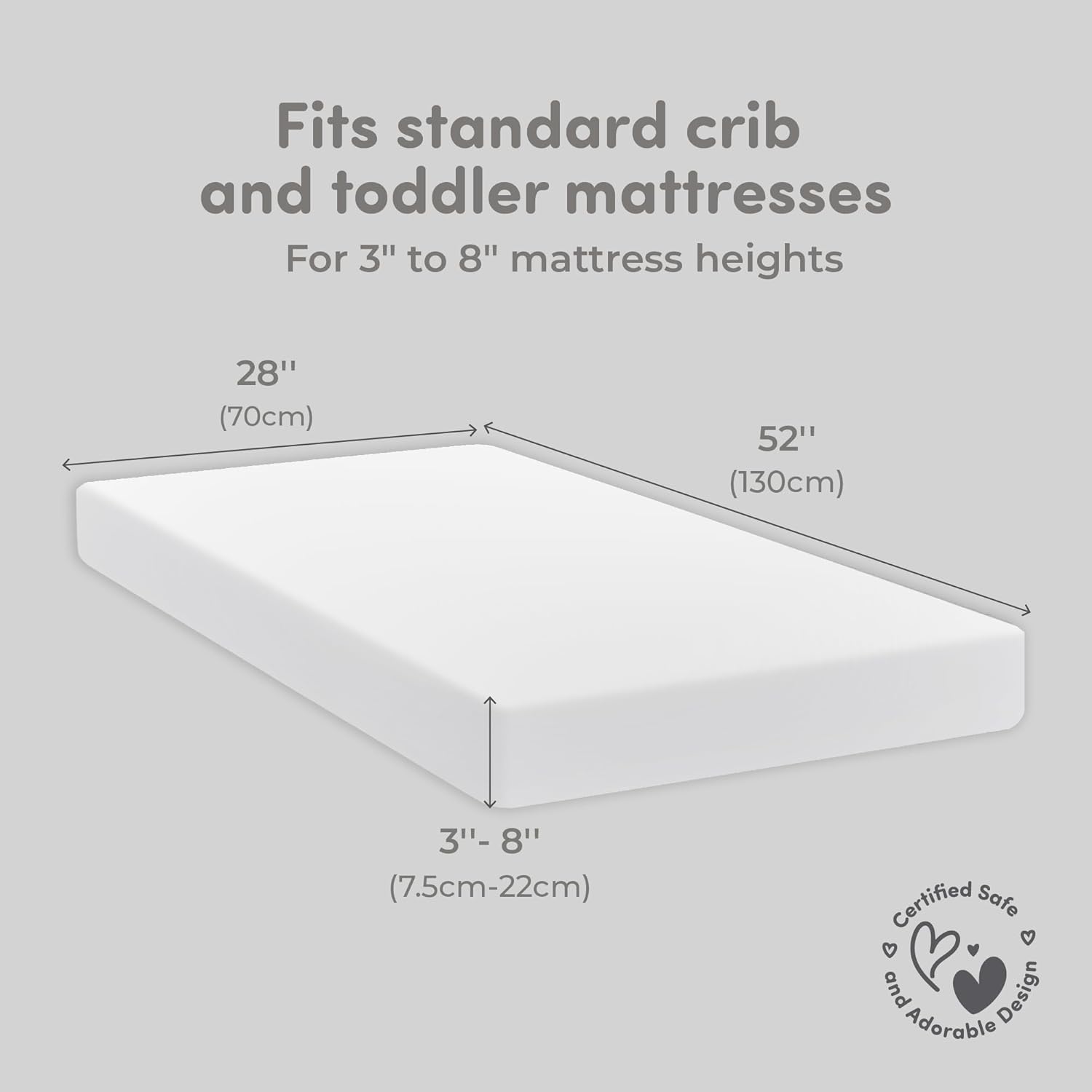 Sweety Fox 2-Pack Crib Sheets - Soft Cotton Jersey Fitted Sheets for Boys and Girls, Mini Crib