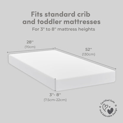 Sweety Fox 2-Pack Crib Sheets - Soft Cotton Jersey Fitted Sheets for Boys and Girls, Mini Crib