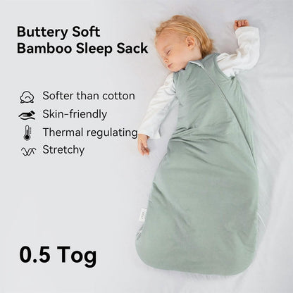 BubblePanda Rayon Made from Bamboo Sleep Sack 18-24 Months 0.5 Tog Soft Lightweight Toddler Sleep Sack 2t for Babies 2-Way Zipper Wearable Blanket Baby 18 Months