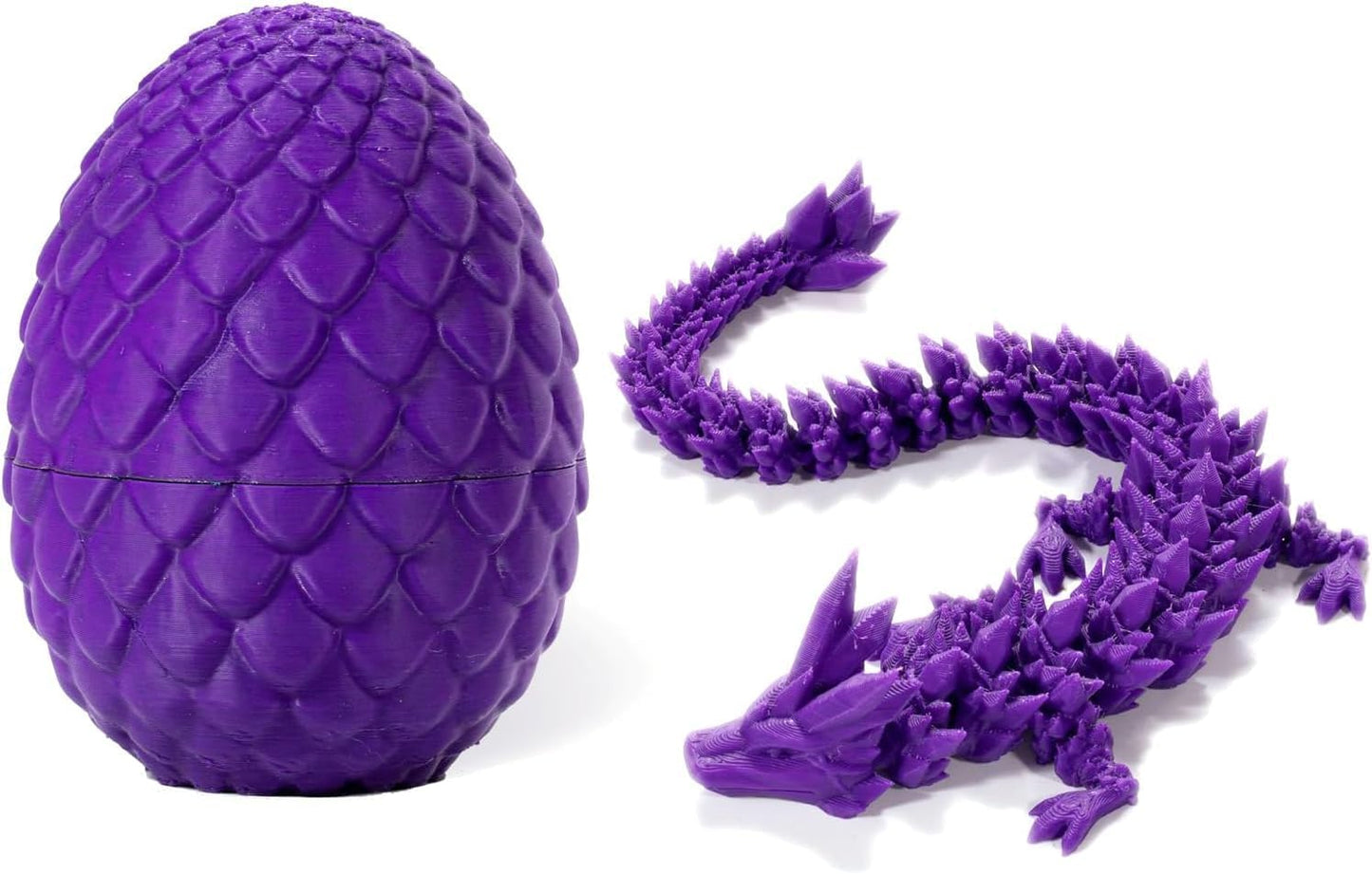 3D Printed Dragon in Egg, Full Articulated Dragon Crystal Dragon with Dragon Egg， Home Office Decor Executive Desk Toys, Adults Fidget Toys for Autism ADHD，3D Printed Gift
