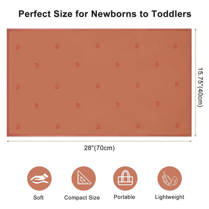 Vegan Leather Baby Changing Mat - Wipeable Portable Changing Pad 2 Pack, Foldable Travel Changing Mat for Baby, Newborns Toddlers Shower Gifts (Rainbow&Elephant,15.75"*28")
