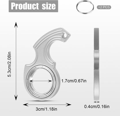2pcs Key Chain Spinner Fidget Toy, Portable Finger Spinning Keychain with 2pcs Key Ring Funny Key
