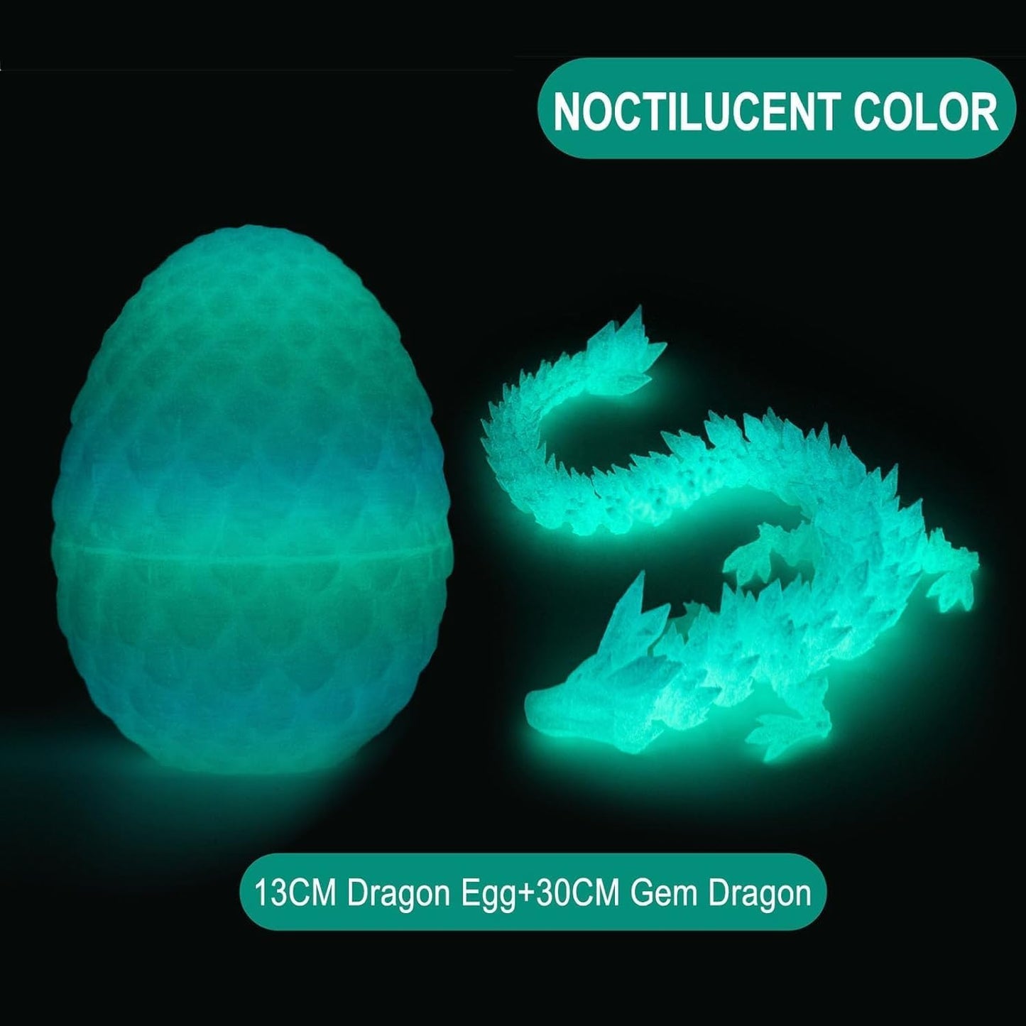 Executive Desk Toys Easter Egg, 3D Printed Dragon, 3D Dragon Eggs with Dragon Inside, Dragon Toy Dragon Egg Fidget Toy, Fidget Toys for Autism/ADHD (Luminous)