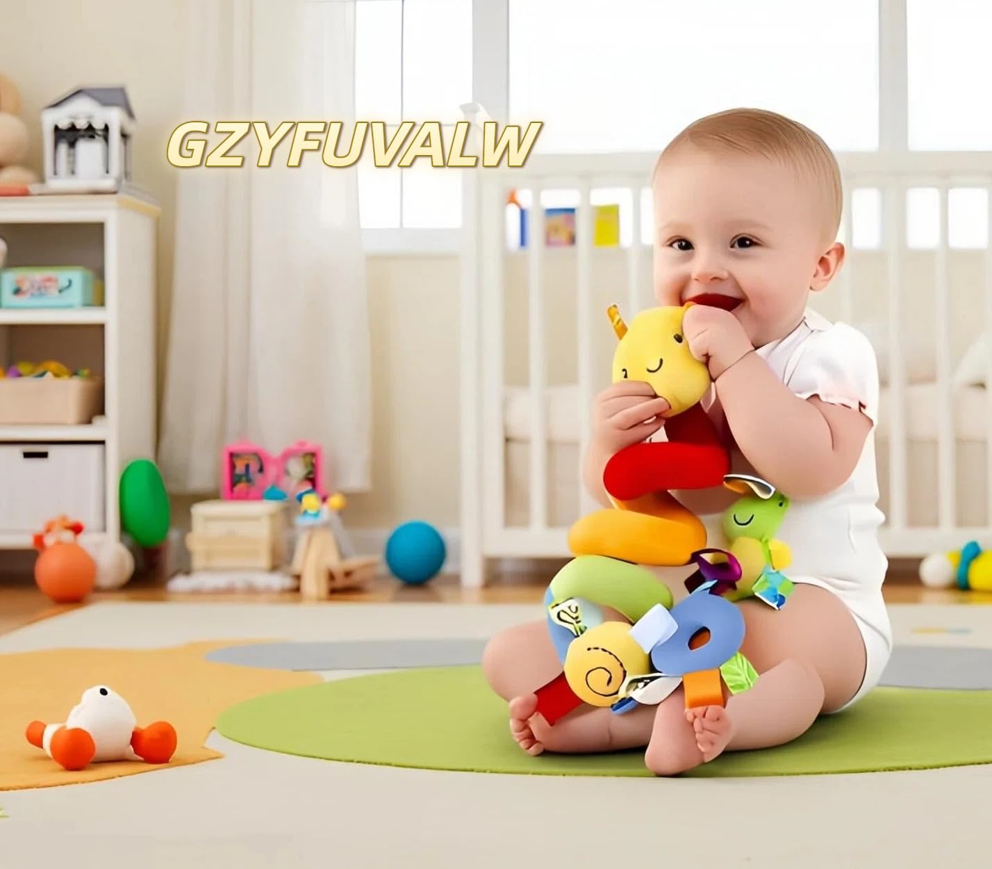 GZYFUVALW Car Seat & Stroller Toy_Infant Toys Baby Sensory Interaction Cartoon Toys with Ringing