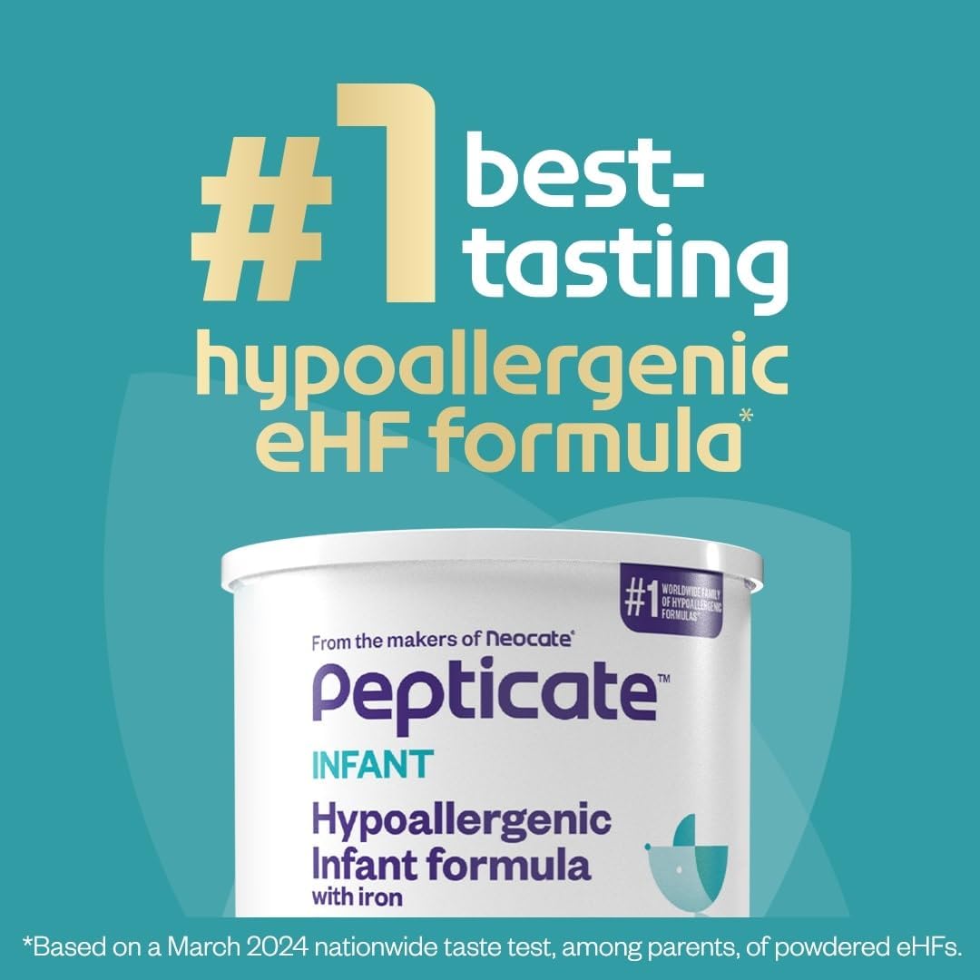 Pepticate Baby Formula, Hypoallergenic Powdered Infant Formula for Cow Milk Allergy, with Omega 3
