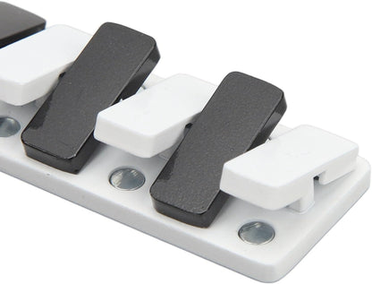Piano Key Haptic Clicker Toy, Zinc Alloy Metal Poker Push Card Fidget Slider Toy, Compact Magnetic Metal Fidget Slider Toys (White)