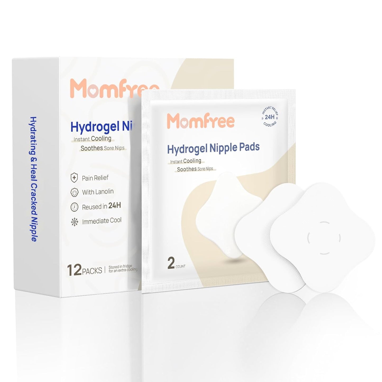 Hydrogel Soothing Gel Pads for Breastfeeding: Breast Pads Reusable for Instant Pain Relief |