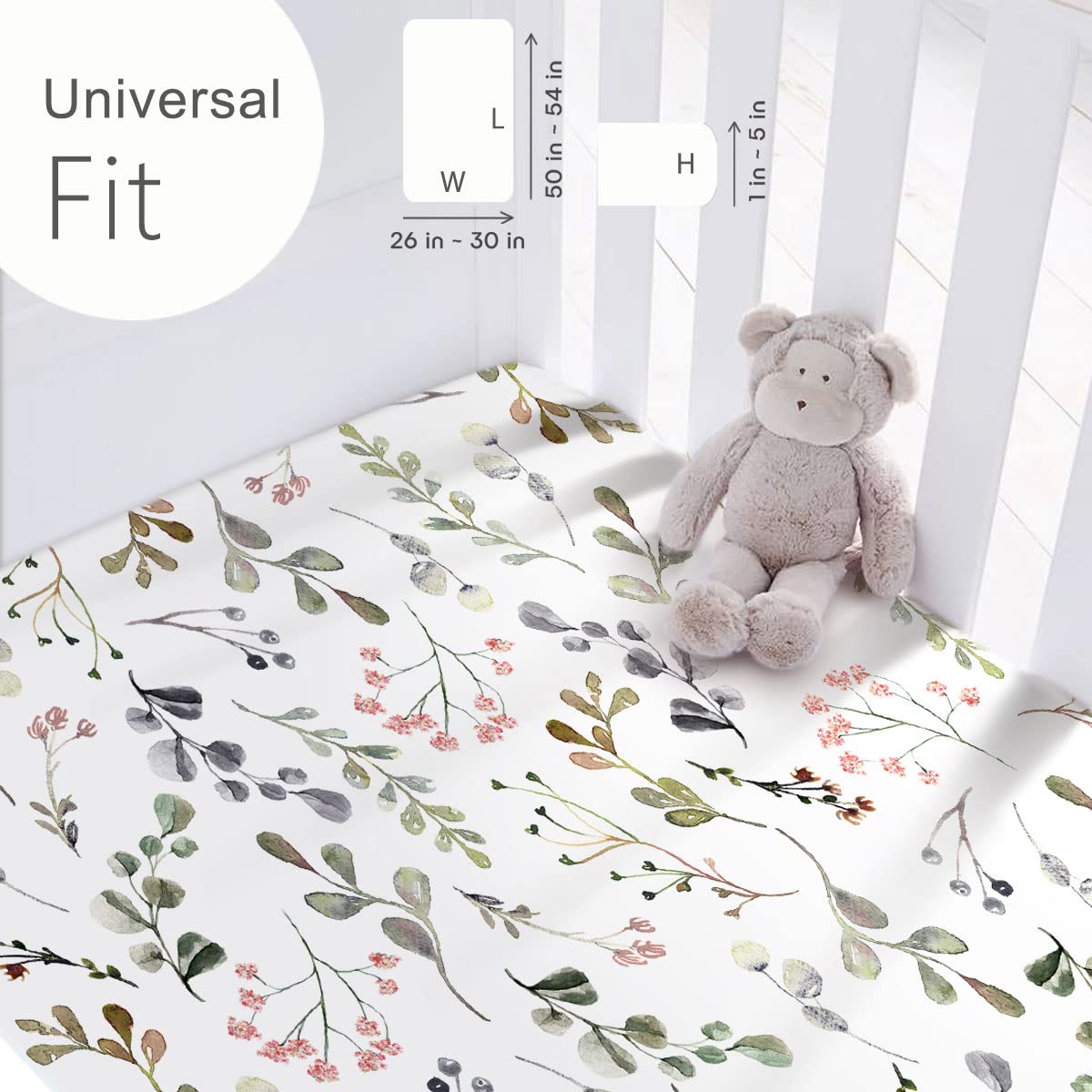 GRSSDER Stretchy Ultra Soft Jersey Knit Fitted Pack n Play Sheets Set 2 Pack， Portable Pack and