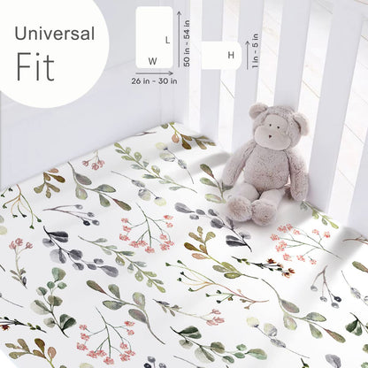GRSSDER Stretchy Ultra Soft Jersey Knit Fitted Pack n Play Sheets Set 2 Pack， Portable Pack and