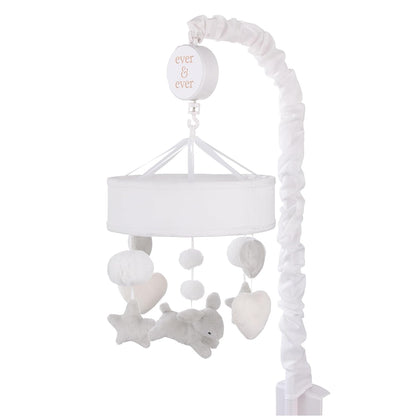NoJo Bunny Star Gray, White, and Ivory Plush Bunnies, Stars, and Hearts Musical Mobile