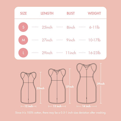 Baby Transitional Swaddle Sleep Sack - Arms Up Swaddles for Baby Girl, 3-6 Months Newborn Swaddle Sleep Sack with Cuff Removable & 2-Way Zipper Design, Pink Cloud Transition Sacks